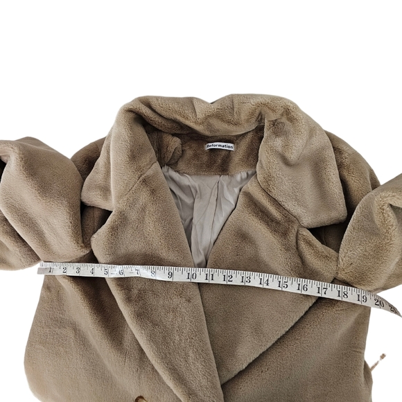 Reformation Hank Teddy Coat Tan Long Double Breasted New With Tags Size … - Picture 7 of 10